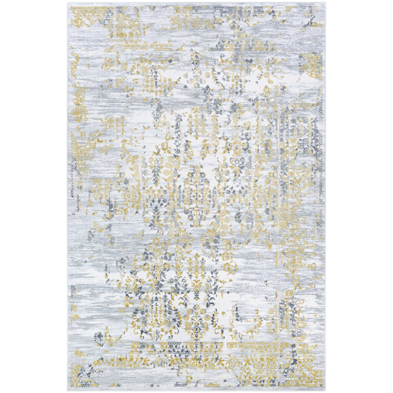 Ophelia & Co. Jakes Gold/Silver Area Rug & Reviews
